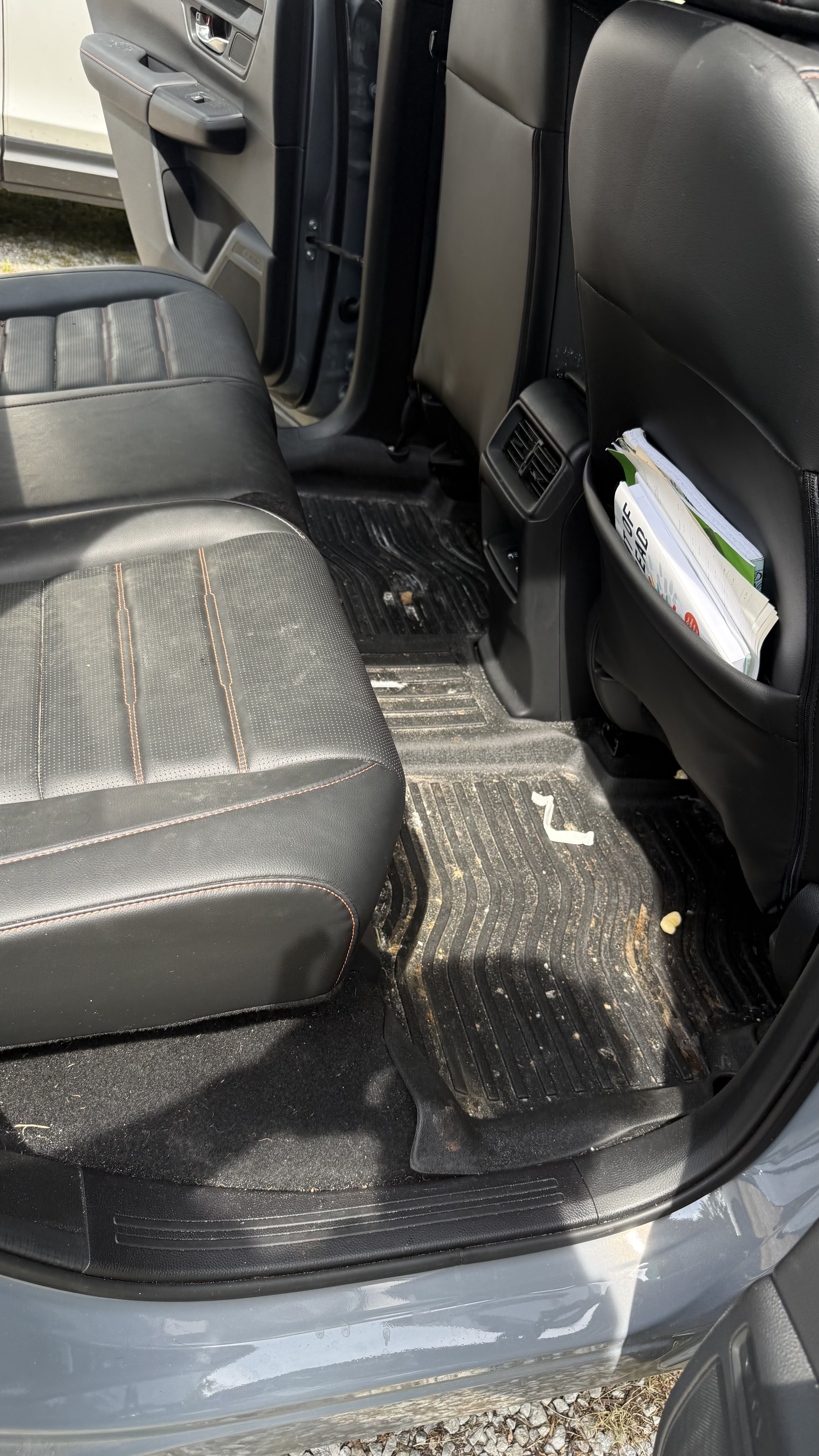 Dirty floor mats before detail