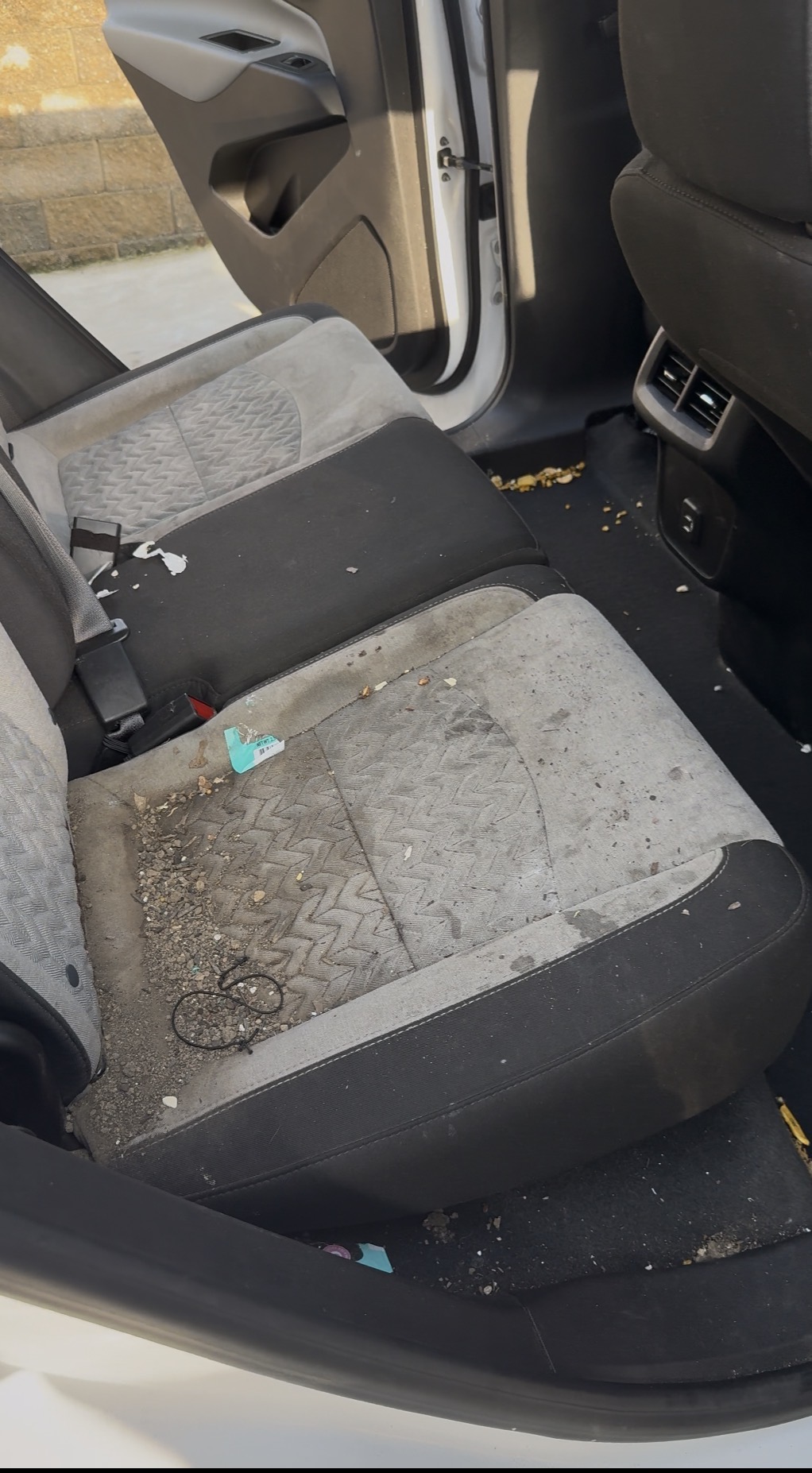 Car seat before interior detail