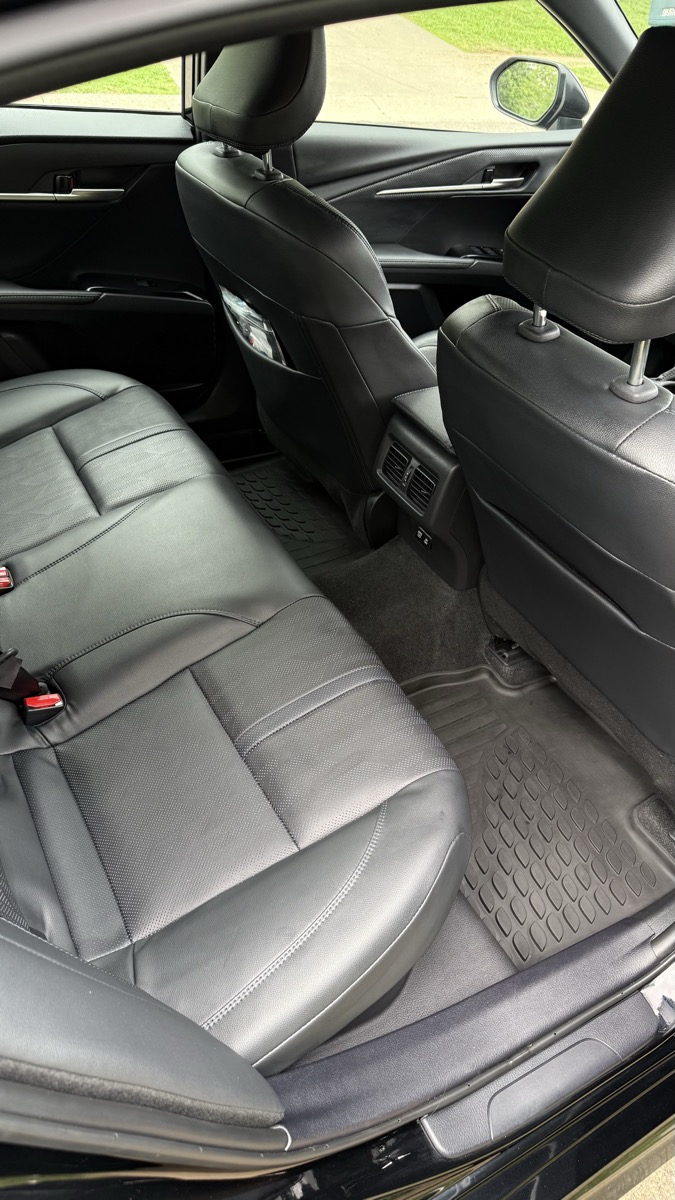 Clean black leather rear seats