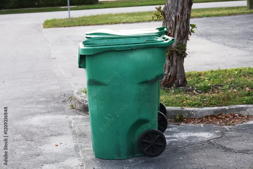 Trash can cleaning — deep sanitization at the curb